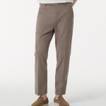 [Cooltandard] Relaxed Tapered Hidden Banding Crop Slacks [Dusty Beige]