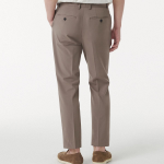 [Cooltandard] Relaxed Tapered Hidden Banding Crop Slacks [Dusty Beige]