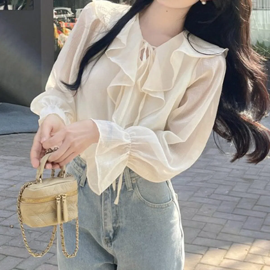 Trevon – блузка Warm Ruffle Detail Sheer Blouse