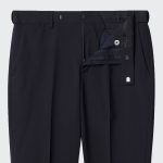 [Cooltandard] Relaxed Tapered Hidden Banding Crop Slacks [Navy]