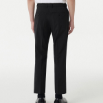[Cooltandard] Relaxed Tapered Hidden Banding Crop Slacks [Dark Gray]
