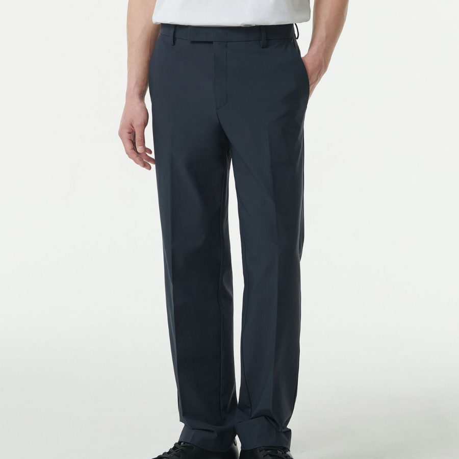 Sportive Straight Slacks [Navy]