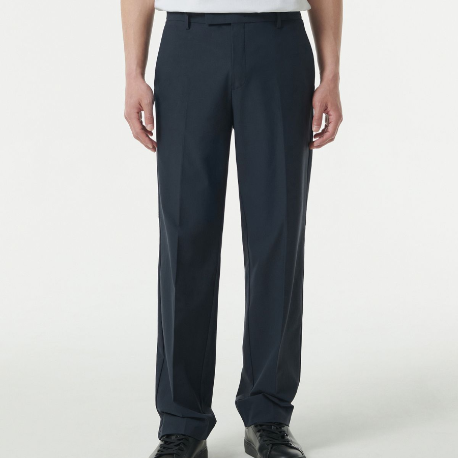 Sportive Straight Slacks [Navy]