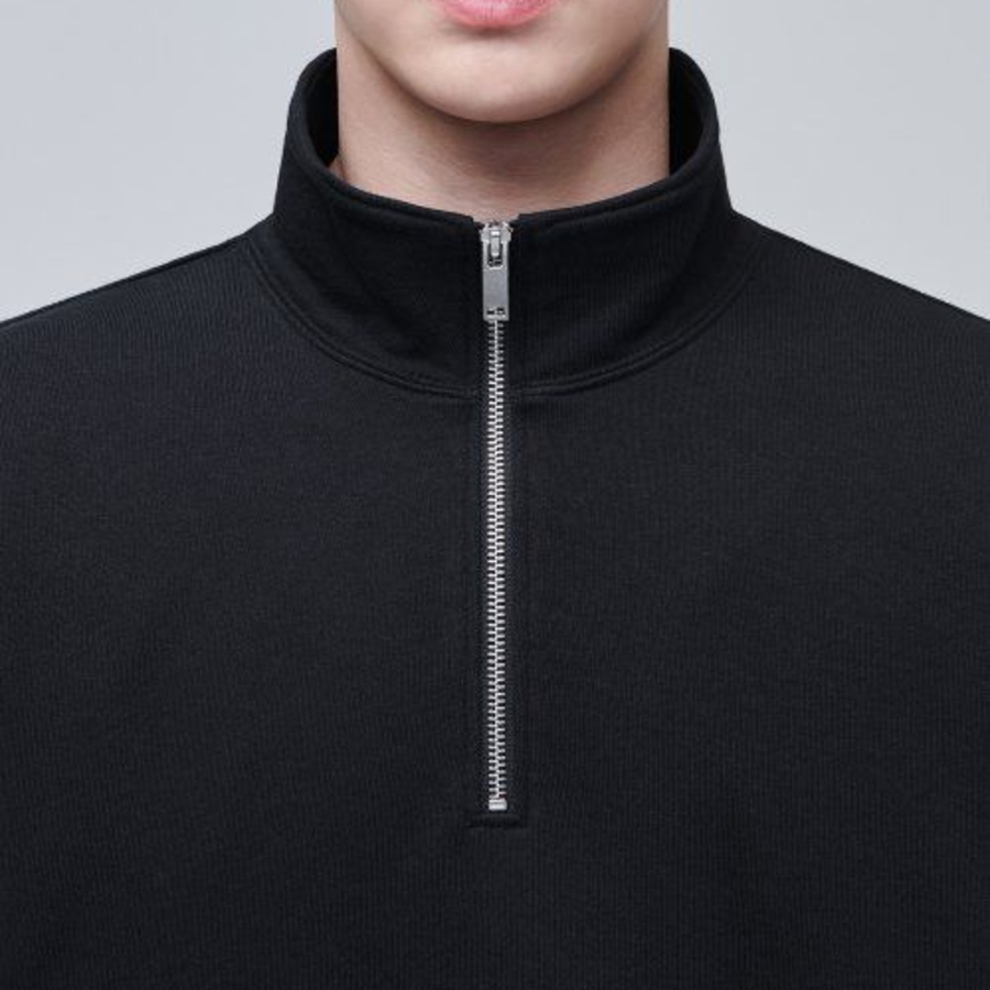 Musinsa Standard Oversized Half-Zip Hoodie – Black
