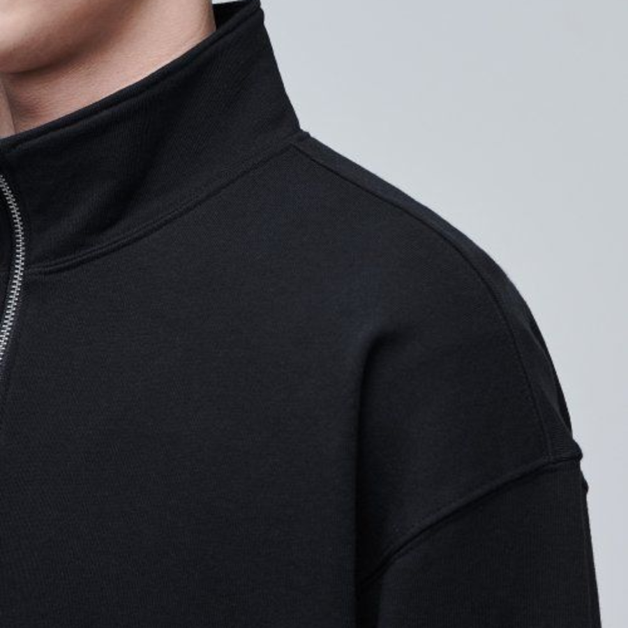 Musinsa Standard Oversized Half-Zip Hoodie – Black