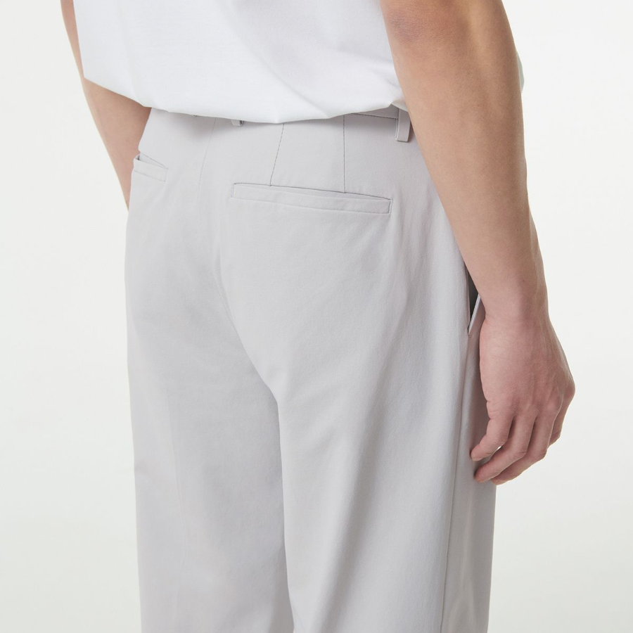 Sportive Straight Slacks [Light Gray]