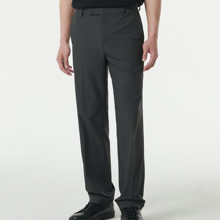 Sportive Straight Slacks [Gray]