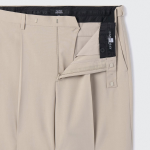 Light Plain One-Tuck Wide Hidden Banding Slacks [Light Beige]