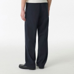 Light Plain One-Tuck Wide Hidden Banding Slacks [Navy]