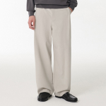 Deep Tuck Overlap Wide Hidden Banding Slacks [Dusty Cream]