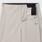 Deep Tuck Overlap Wide Hidden Banding Slacks [Dusty Cream]