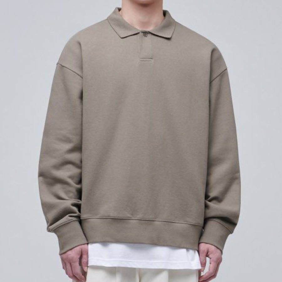 Musinsa Standard Oversized Collared Sweatshirt – Dusty Beige