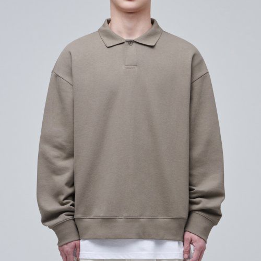 Musinsa Standard Oversized Collared Sweatshirt – Dusty Beige