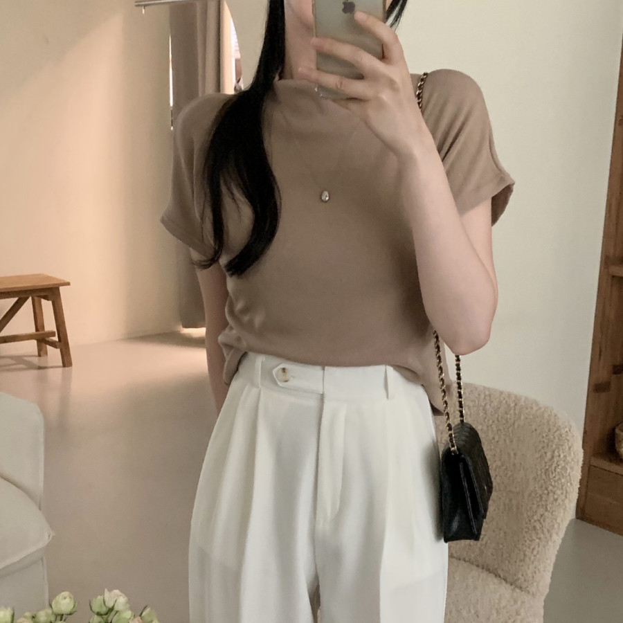 Classic – футболка Half Neck Knit Short Sleeve