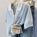 Berrish – Collar Short Sleeve Knit