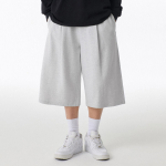 Musinsa Standard One-Tuck Long Bermuda Sweat Pants [Melange Light Gray]
