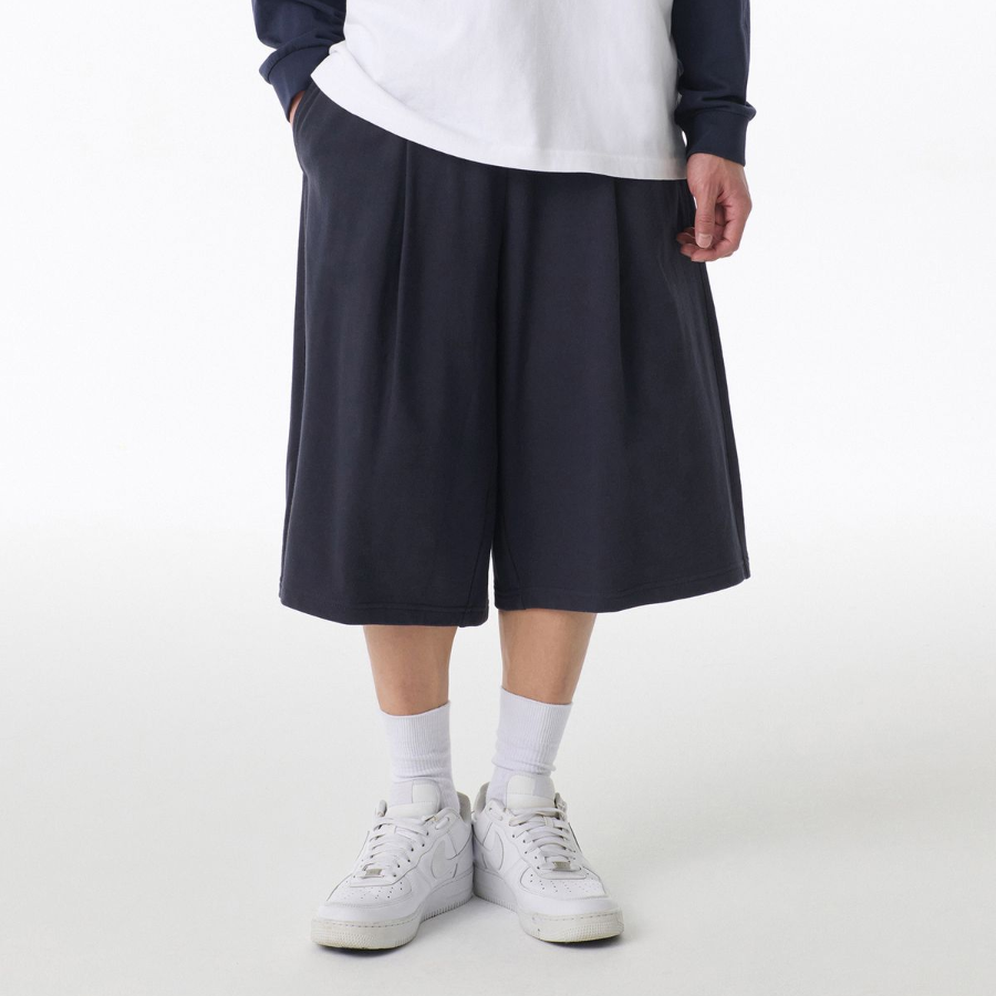 Musinsa Standard One-Tuck Long Bermuda Sweat Pants [Navy]