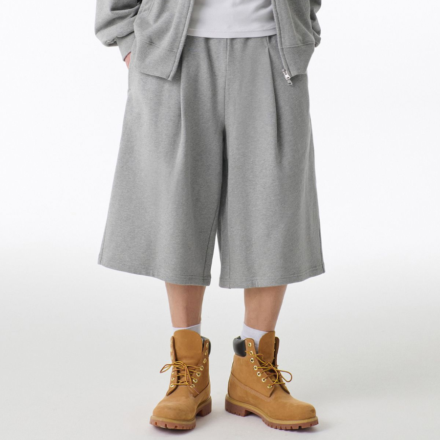 Musinsa Standard One-Tuck Long Bermuda Sweat Pants [Medium Gray]
