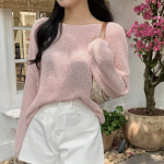 Mongeurami – джемпер Summer Loose-Fit Boatneck Mesh Knit Jumper