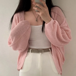 Свободный размер-Розовый-Кардиганы