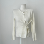 PRIM – кардиган Unbal Side-Button Two-Way Ribbed Knit Cardigan