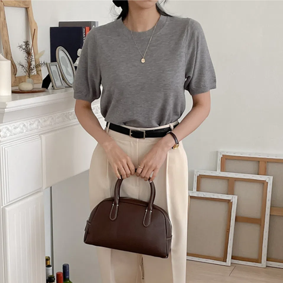 EVE.R – S020 Round-Neck Short Sleeve Knit Jumper