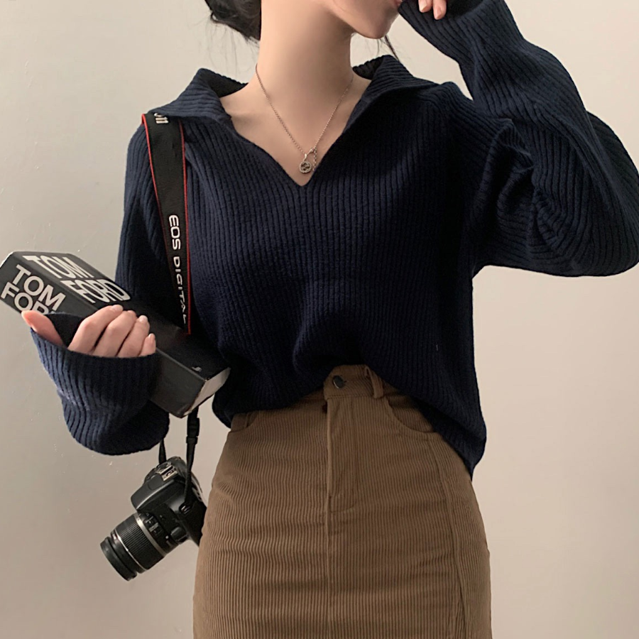 SAILOR – Open Collar Ribbed Knit