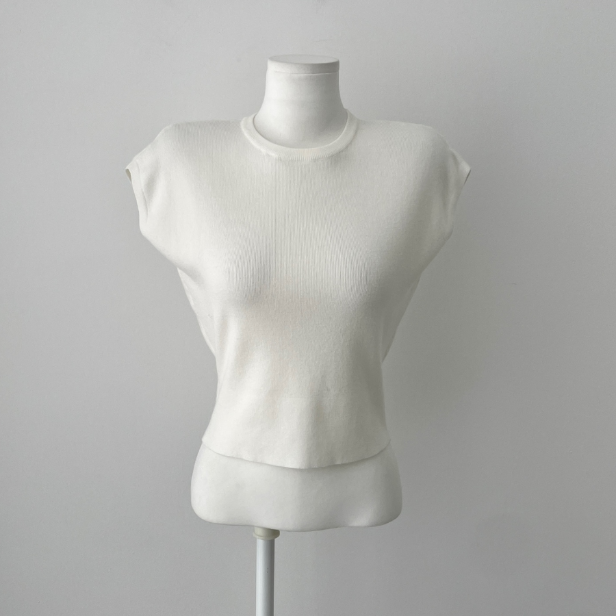 HIVEN – Round Neck Cap Sleeve Knit