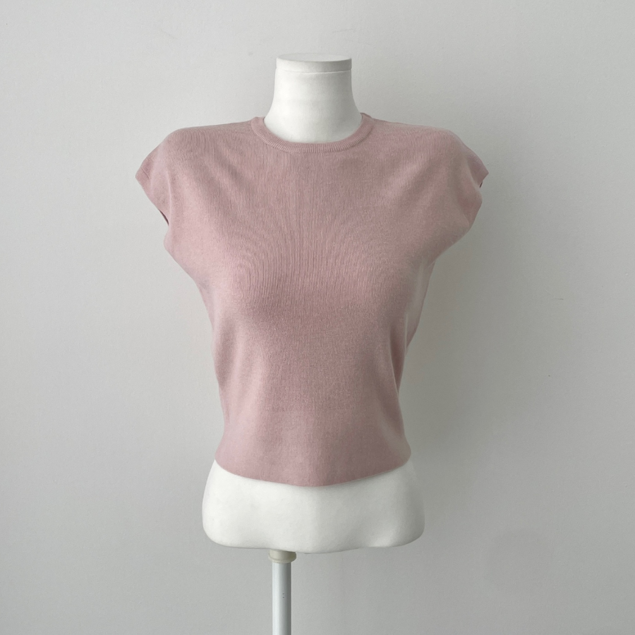 HIVEN – Round Neck Cap Sleeve Knit