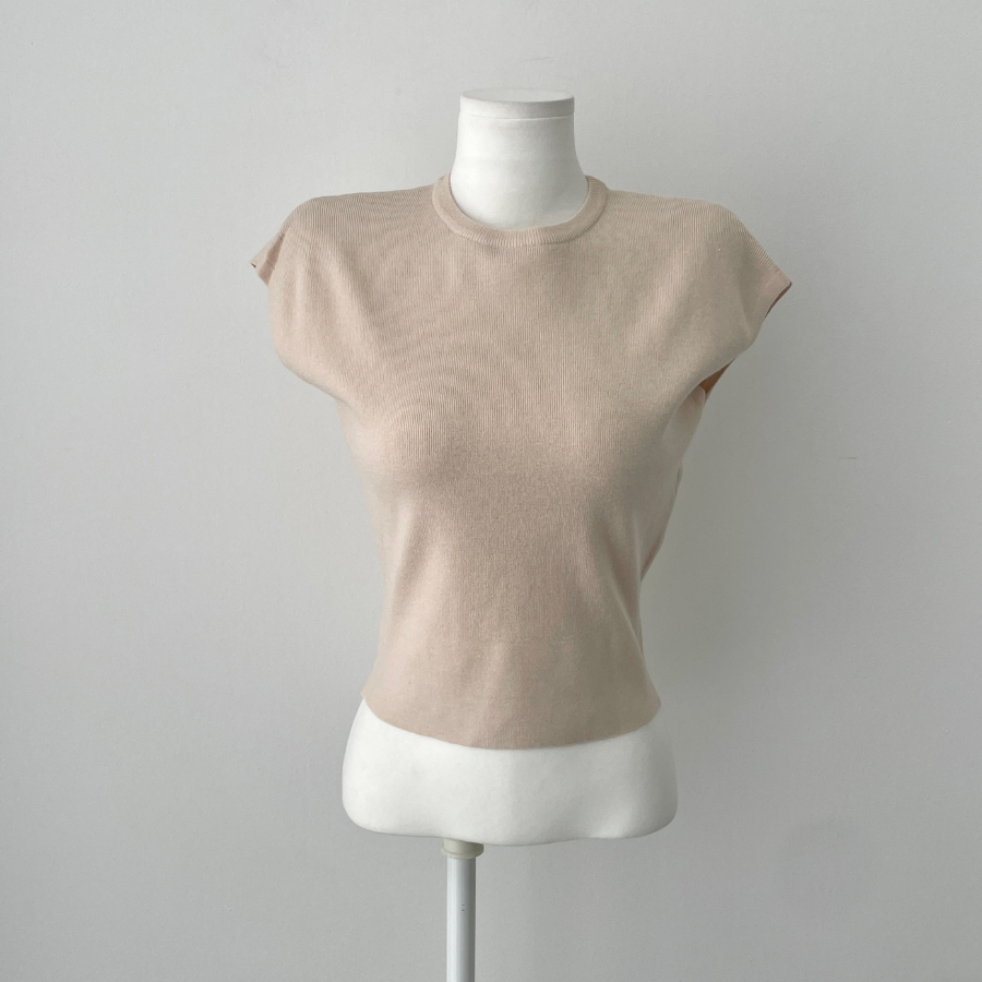 HIVEN – Round Neck Cap Sleeve Knit