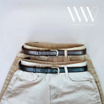 Ремень Steady Matte Silver Leather Belt — утончённый акцент с матовой серебряной пряжкой