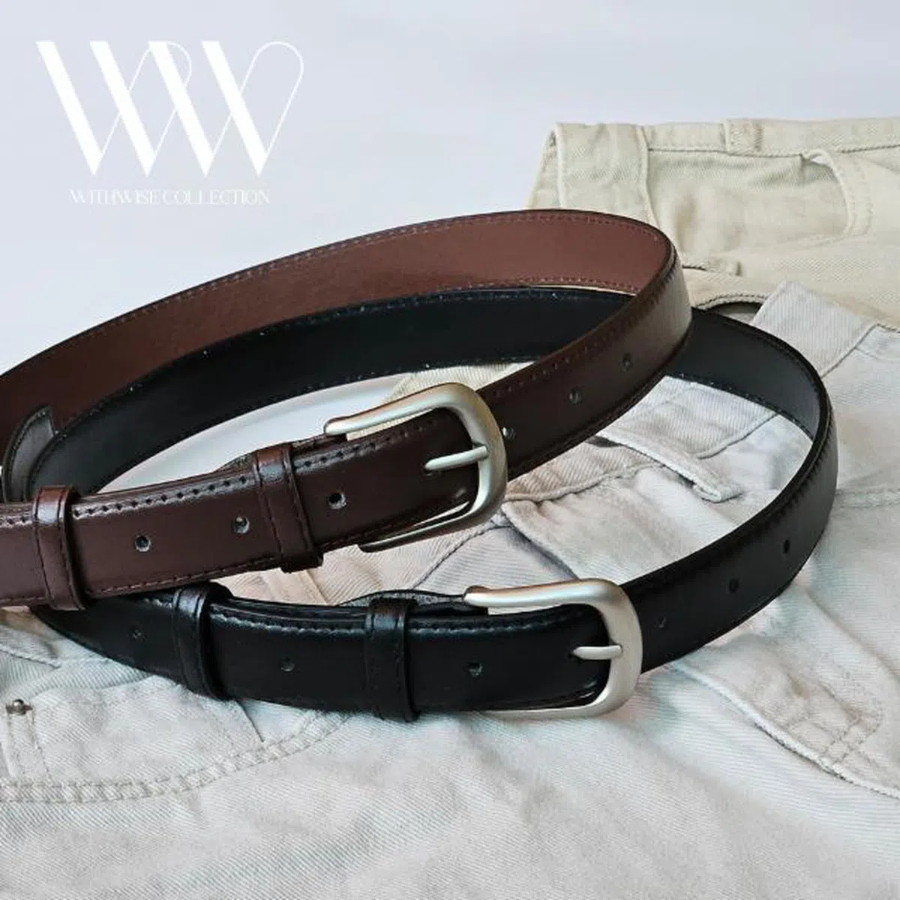 Ремень Steady Matte Silver Leather Belt — утончённый акцент с матовой серебряной пряжкой