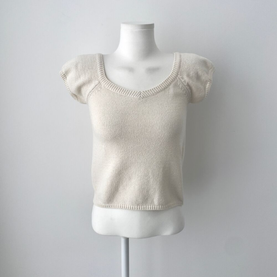 BELLA – Square Neck Raglan Cap Sleeve Knit