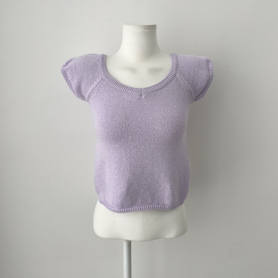 BELLA – Square Neck Raglan Cap Sleeve Knit