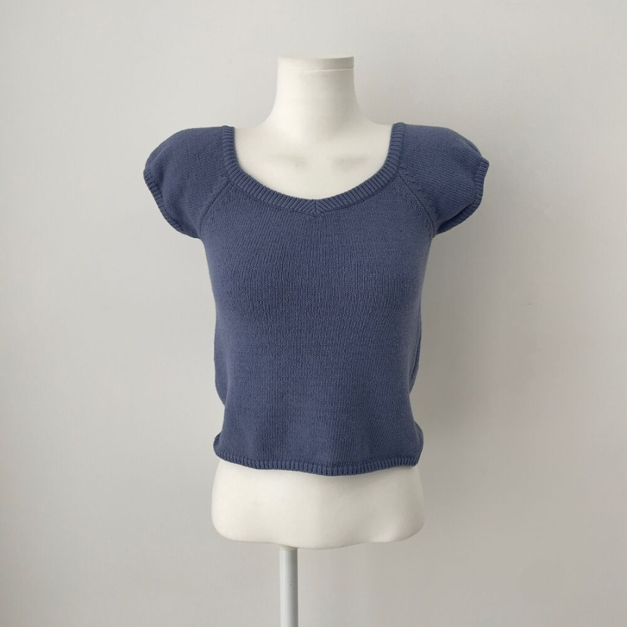 BELLA – Square Neck Raglan Cap Sleeve Knit