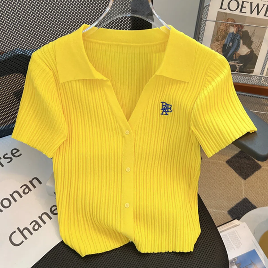 BINEN – Collar Short Sleeve Knit