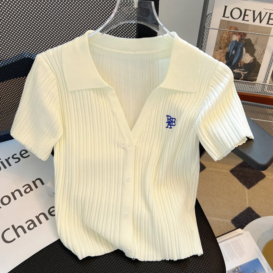 BINEN – Collar Short Sleeve Knit