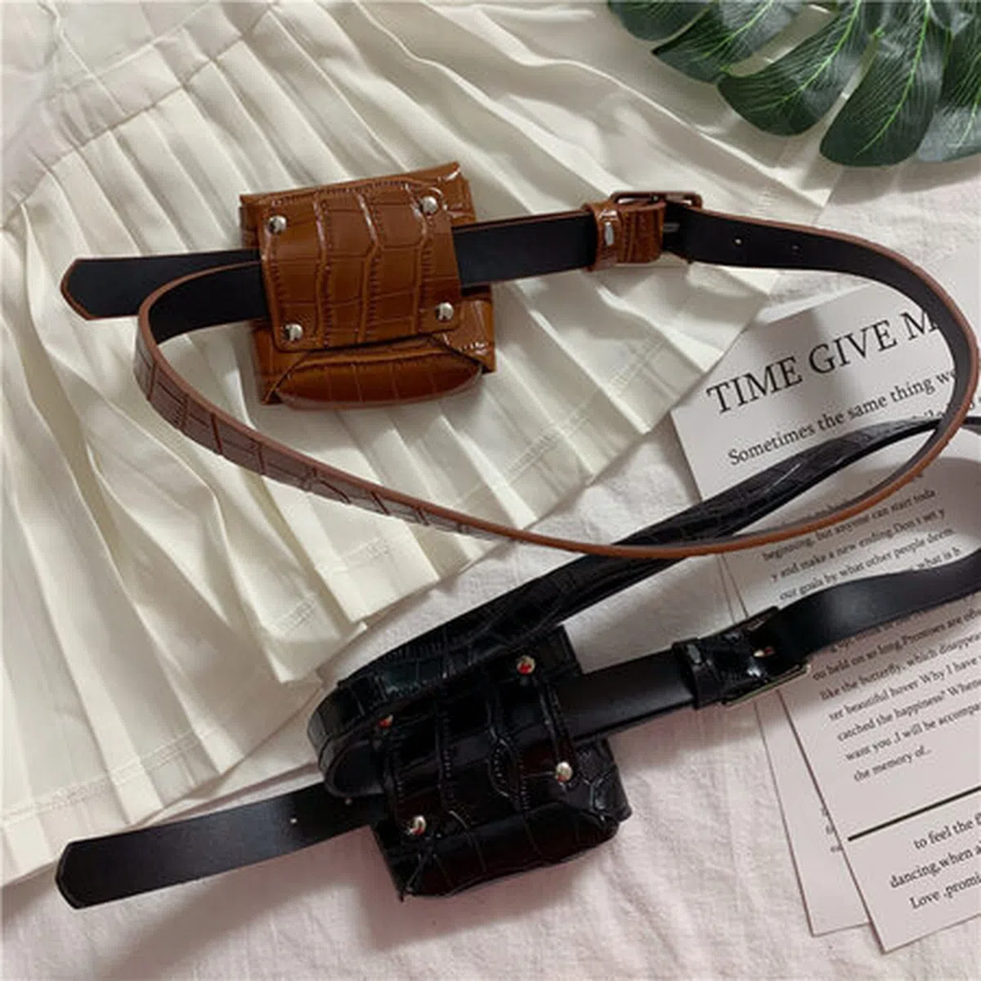 Кожаный ремень с мини-сумкой Save — практичный акцент в минималистичном стиле