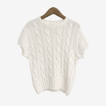 CABLE – Crop Short Sleeve Knit