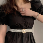 Pearl Jewel Belt — изящный ремень с жемчугом и стразами для платьев и пальто
