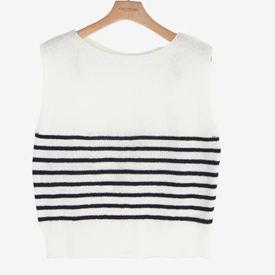 BOUCLE STRIPE – Knit T-shirt