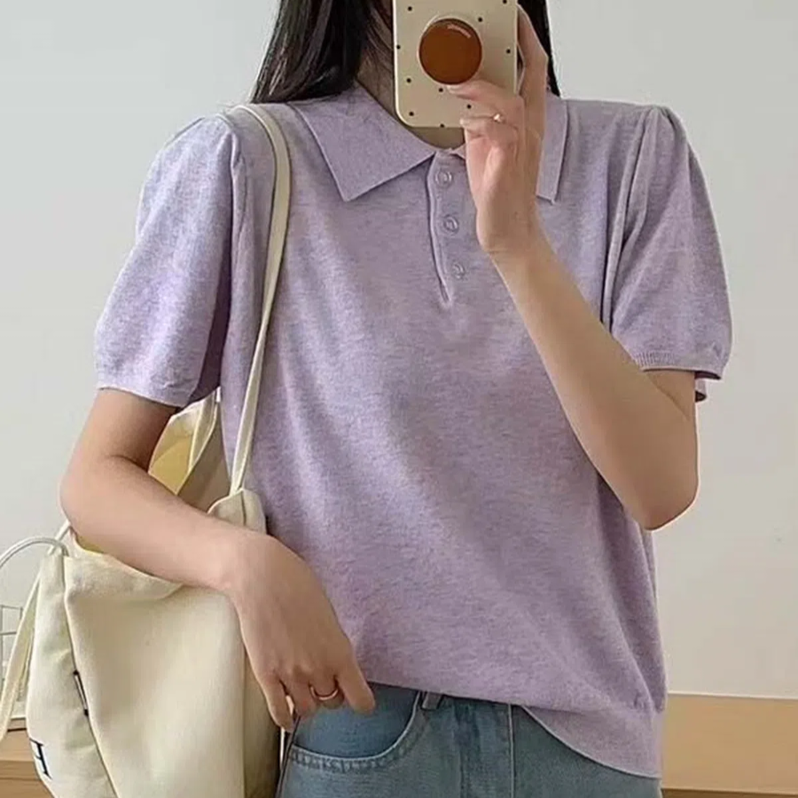 OLIVER – Collar Short Sleeve Knit T-shirt