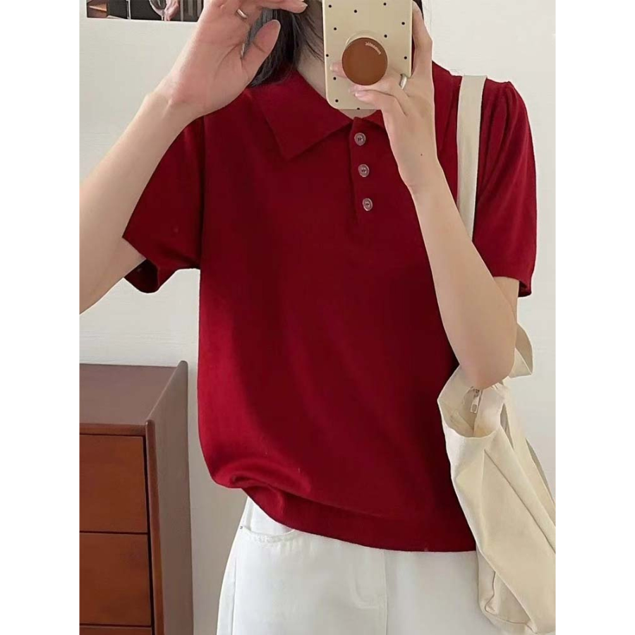 OLIVER – Collar Short Sleeve Knit T-shirt