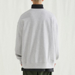 Melange Master Staten Emblem Oversized Sweatshirt – Light Grey