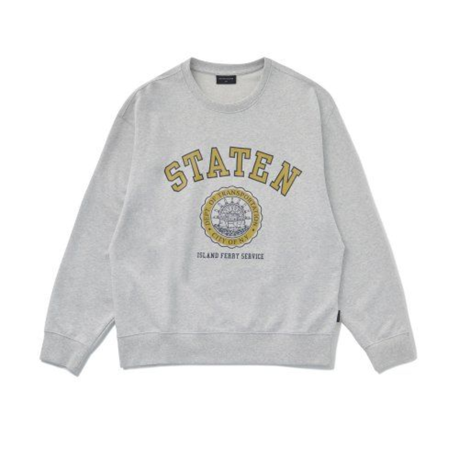 Melange Master Staten Emblem Oversized Sweatshirt – Light Grey