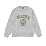 Melange Master Staten Emblem Oversized Sweatshirt – Light Grey