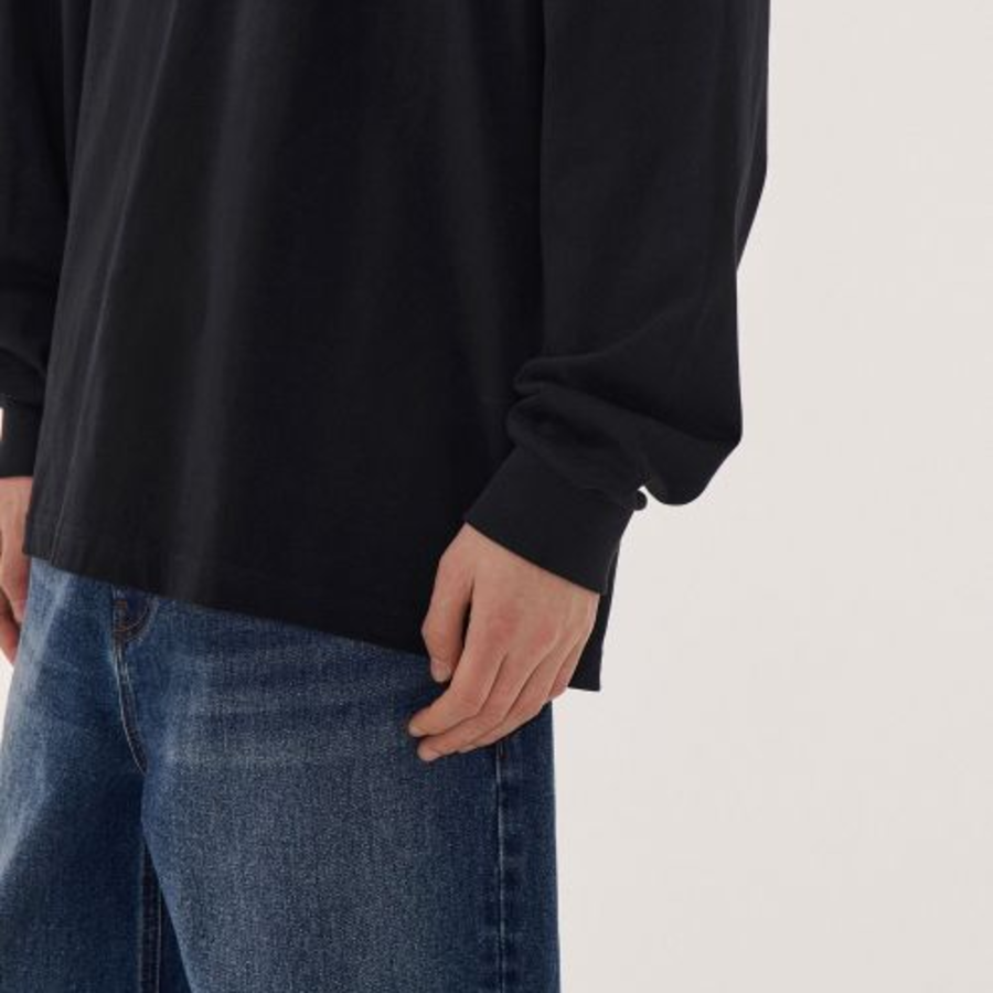 Musinsa Standard Hooded Long Sleeve T-Shirt – Black