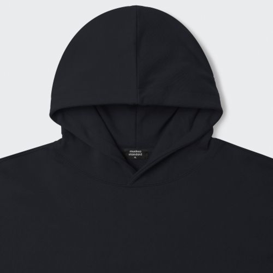 Musinsa Standard Loose Balloon Hooded Sweatshirt – Black