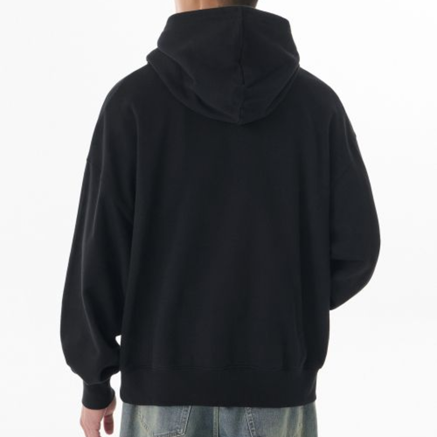 Musinsa Standard Loose Balloon Hooded Sweatshirt – Black