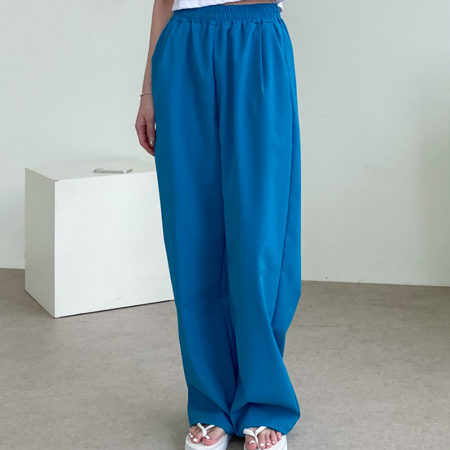 Лёгкие льняные широкие брюки с поясом на резинке